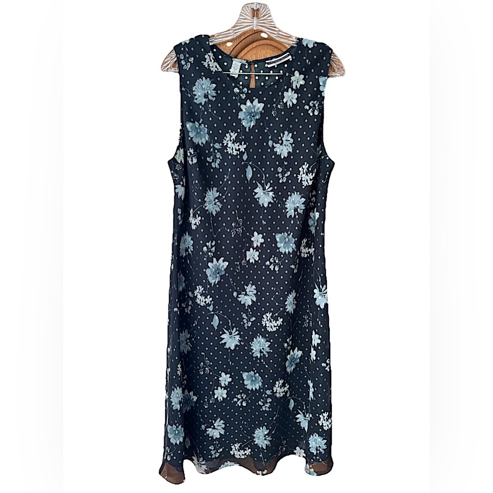 Amanda Smith Floral Midi Dress - Black and Blue